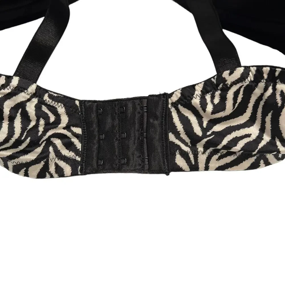 Playtex Side Smoothing Underwire Bra Adjustable Strap Zebra Print Size 38DD